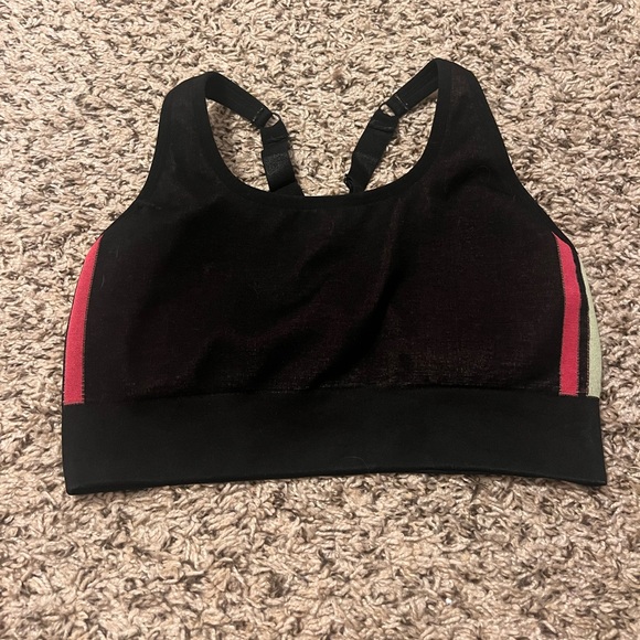 Fabletics Black/Pink/Green Sports Bra - Picture 1 of 4